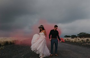 Image 38 - Bohemian Island Wedding (with a ballgown lace dress!) – Hawaii in Real Weddings.