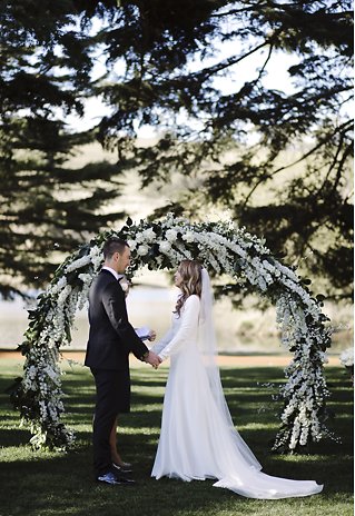 Image 11 - Modern Elegant Winter Wedding – Garden Ceremony + Striking Gown! in Real Weddings.
