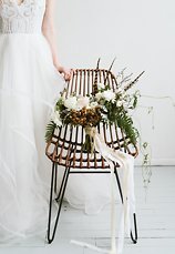 Image 6 - Minimal + simple wedding inspiration – hanging floral centerpiece, donut cake + stunning haley paige gown! in Styled Shoots.