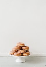 Image 19 - Minimal + simple wedding inspiration – hanging floral centerpiece, donut cake + stunning haley paige gown! in Styled Shoots.
