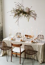 Image 21 - Minimal + simple wedding inspiration – hanging floral centerpiece, donut cake + stunning haley paige gown! in Styled Shoots.