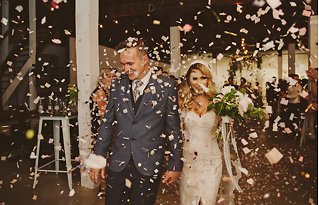 Image 24 - Surprise Wedding brimming with confetti, rustic colors, romantic lighting + industrial beauty! in Real Weddings.