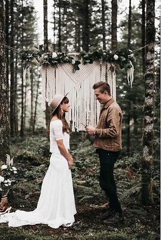 Image 22 - Intimate Woodlands Elopement with Bohemian Romance in Bridal Fashion.